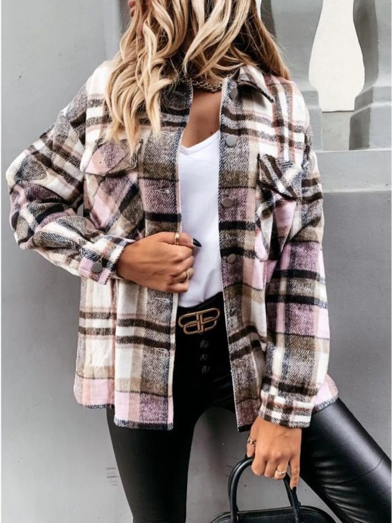 Plaid Button-Down Shacket for Effortless Stylish Layering