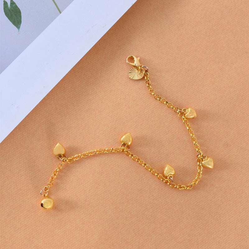 Women’s Gold Heart Bracelet | Electroplated Love Jewelry - Image 3