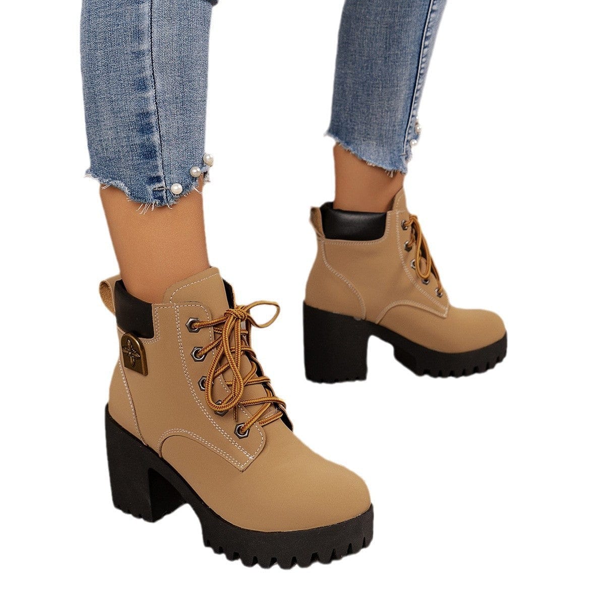 Thick Bottom Chunky Heel Shoes for Stylish Comfort - Image 5