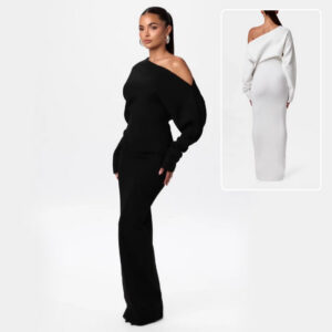 Women’s High-Waist Long Dress | Elegant Commuter One-Piece