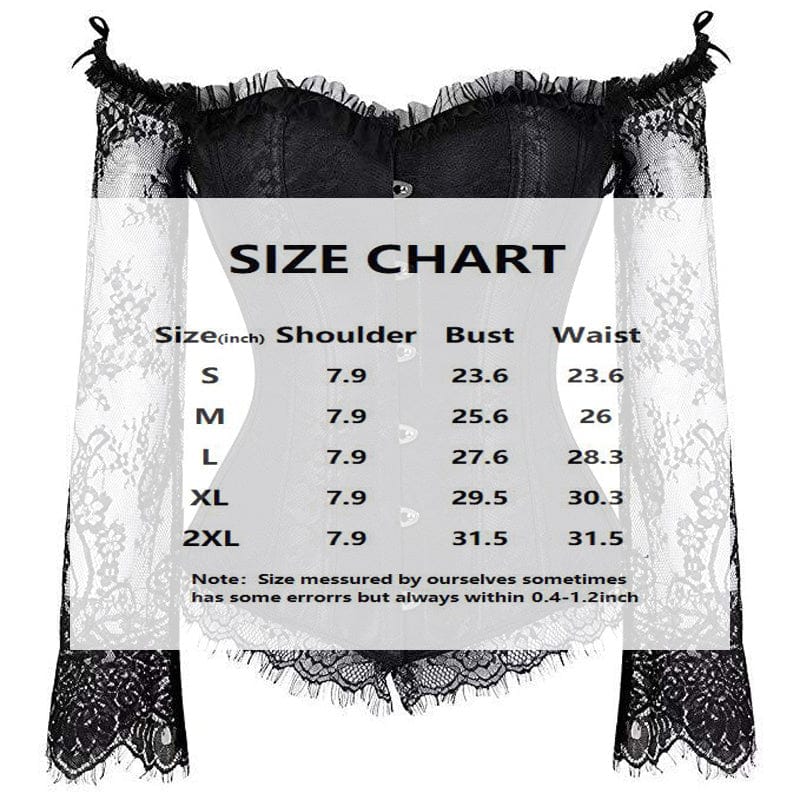 Vintage Lace Corset Top with Long Sleeves - Image 3