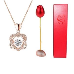 Valentines Day Copper Necklace Gift Set for Her