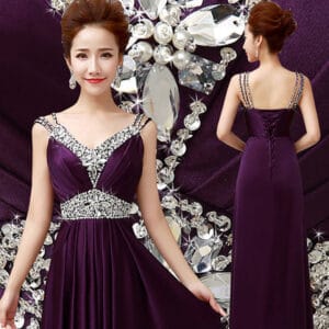 Women’s Elegant Evening Dress – Premium Polyester Blend Fabric