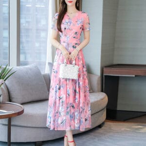 Long Skirt Plus Size Printed Dress for Effortless Style and Comfort - Plus Size Printed Long Skirt Dress