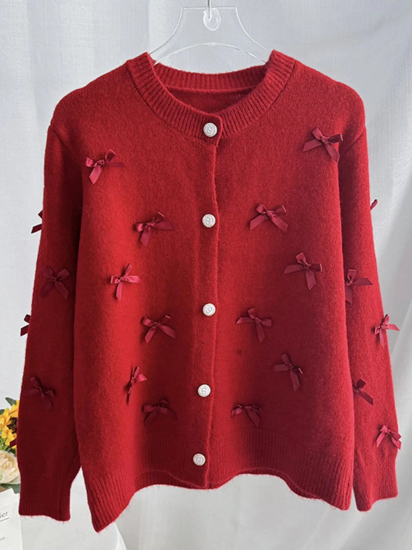 Bow Button Up Cardigan: Stylish Comfort with Long Sleeves - Image 4