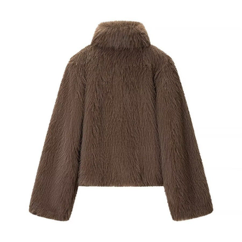 Women’s Faux Fur Short Coat – Elegant Commuter Jacket - Image 4
