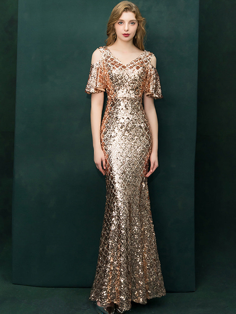Elegant Gold Sequin Dress for Stunning Evening Looks