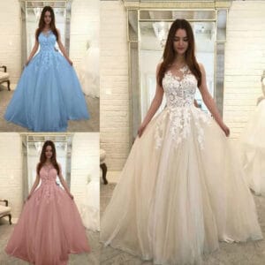 Sleeveless Lace Wedding Dress with Floral Accents