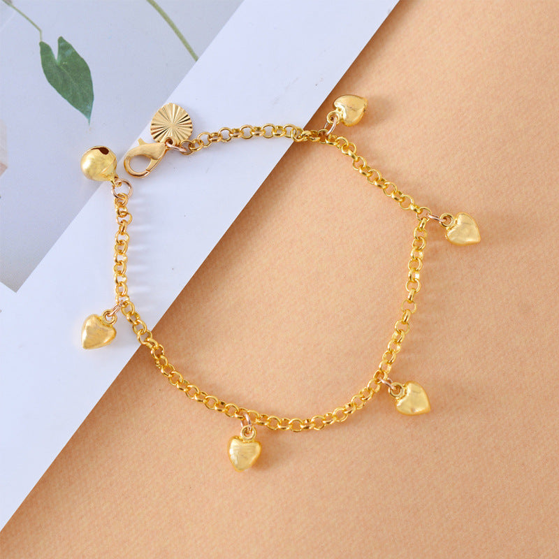 Women’s Gold Heart Bracelet | Electroplated Love Jewelry