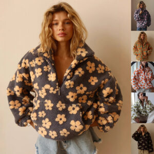 Casual Zip-Up Pullover for Women - Loose Fit Lapel Style
