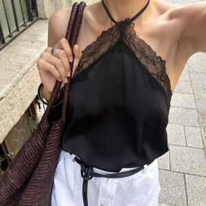 Women's black lace top - strapless loose fit