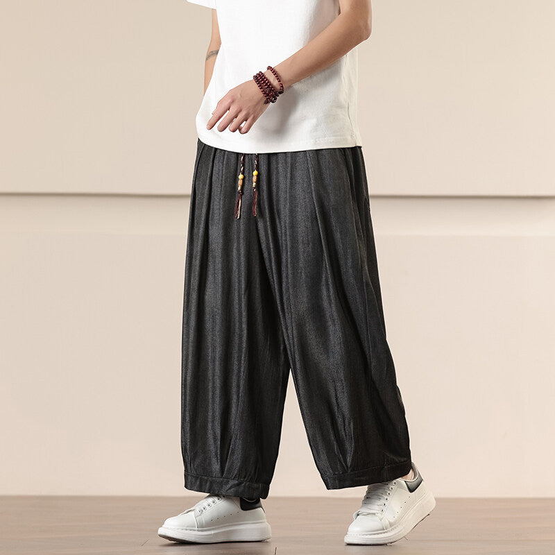 Men’s Straight-Leg Cropped Pants – Casual Trousers - Image 2