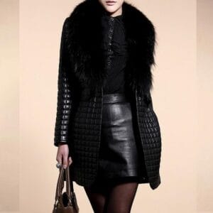 Women’s Artificial Fur Coat – Medium Length Warm Winter Jacket