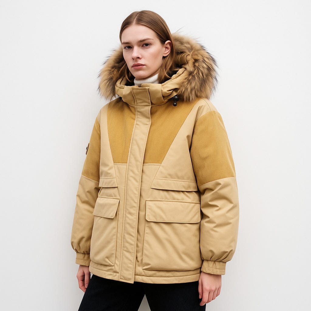 Women’s Faux Fox Fur Hooded Jacket for Stylish Workwear