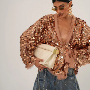 Fashionable Beaded Patchwork Jacket for Trendy Style