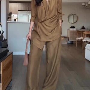 Women’s Elegant Blouse and Pants Set | Regular Fit Daily Outfit