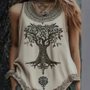 Artistic Vintage Tank Top | Slim Fit Summer Top