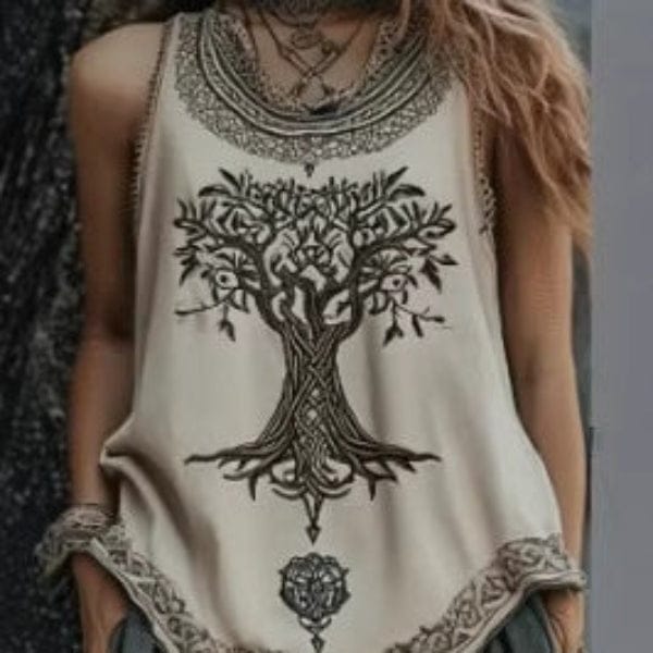Artistic Vintage Tank Top | Slim Fit Summer Top