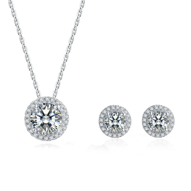 925 Sterling Silver Moissanite Jewelry Set for Timeless Elegance - Image 5