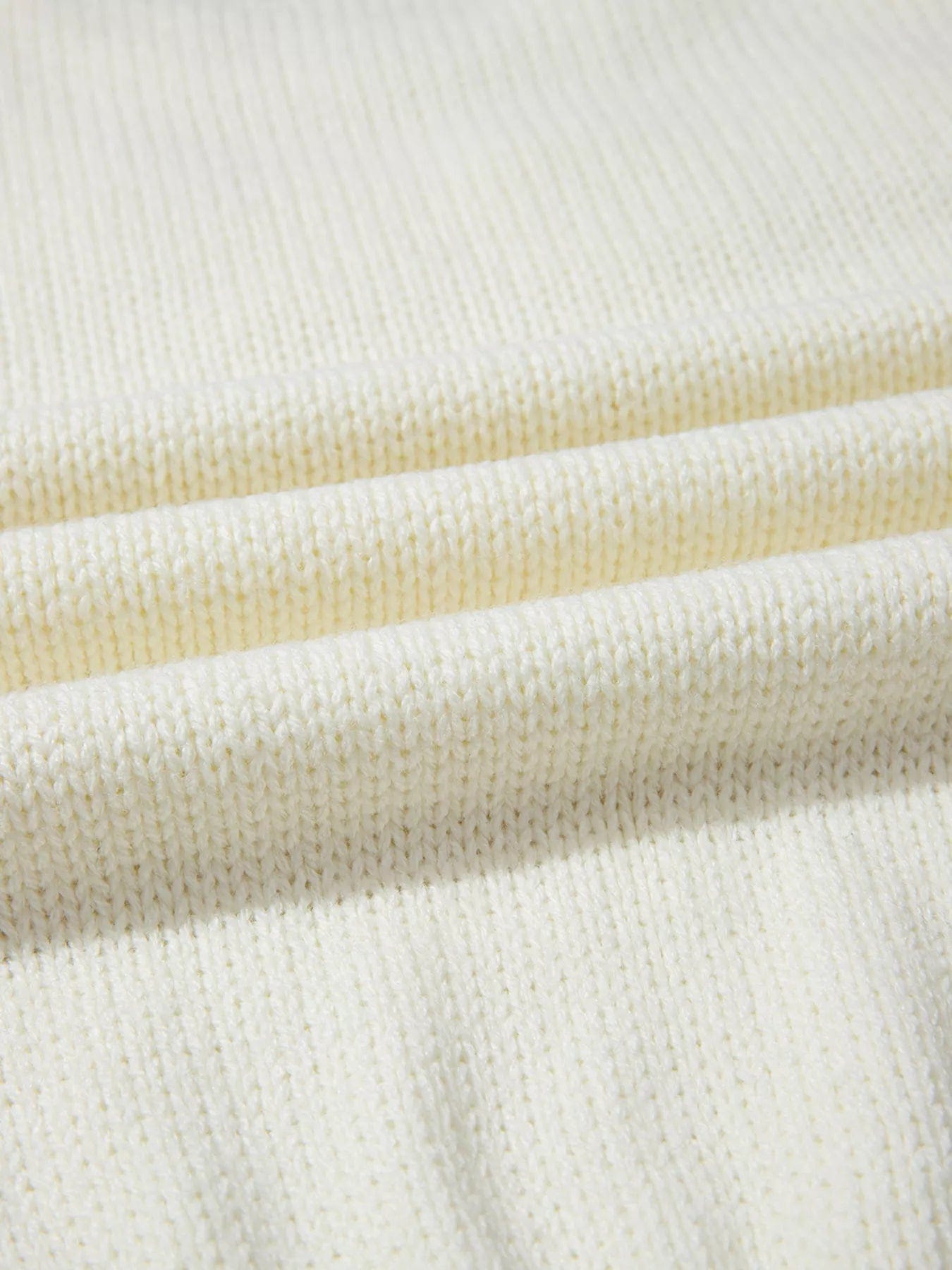 Flower Detail Puff Sleeve Sweater with Contrast Textured Round Neck - Image 5