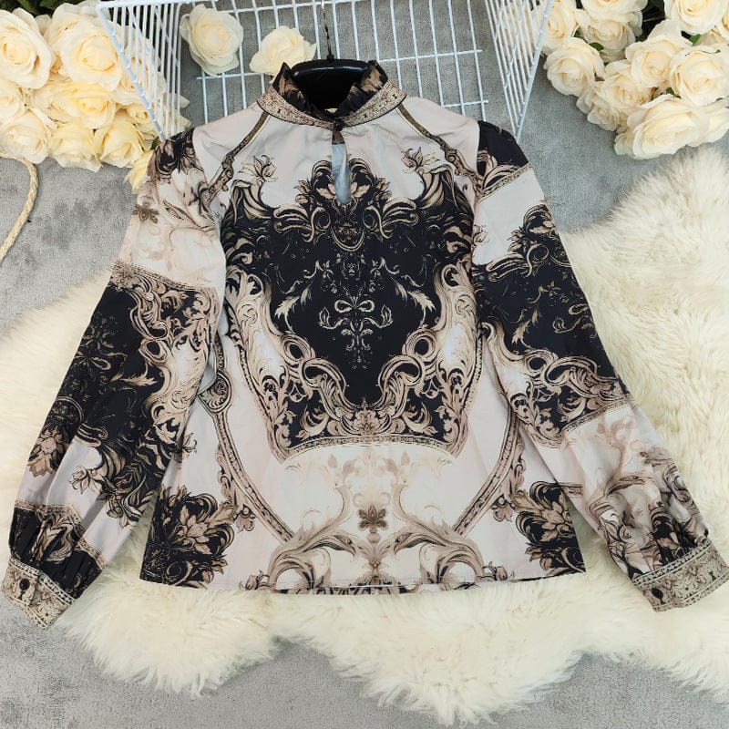 Chic Long Sleeve Top with Stylish Print - Image 4