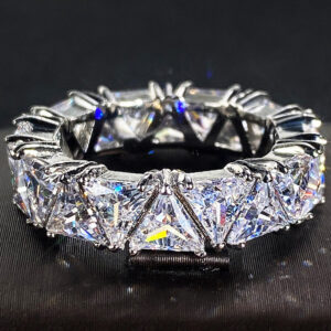 Geometric Zircon Ring for Women – Copper Inlaid Fashion Ring