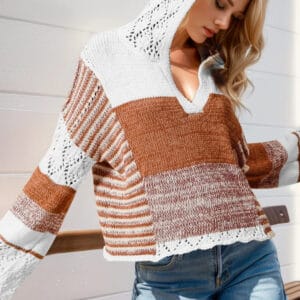 Women’s Openwork Long Sleeve Top | Lightweight Stretch Blouse