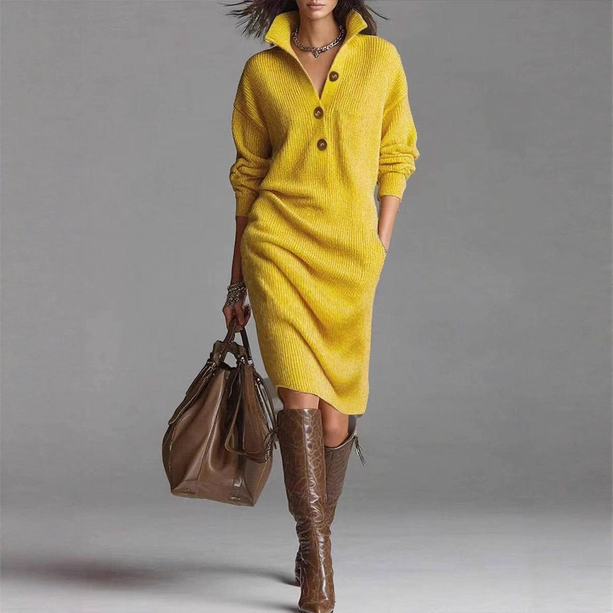 Fashion Sweater Dress: Warm Long-Sleeved Stylish Comfort - Image 2