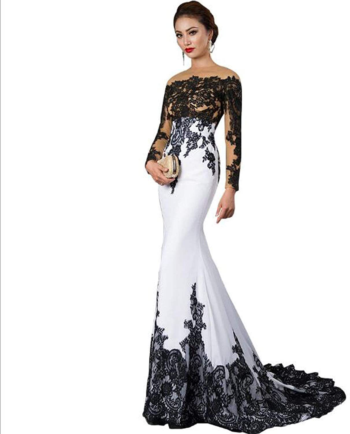 White Lace Wedding Dress A-Line Long Sleeve Bridal Gown - Image 2