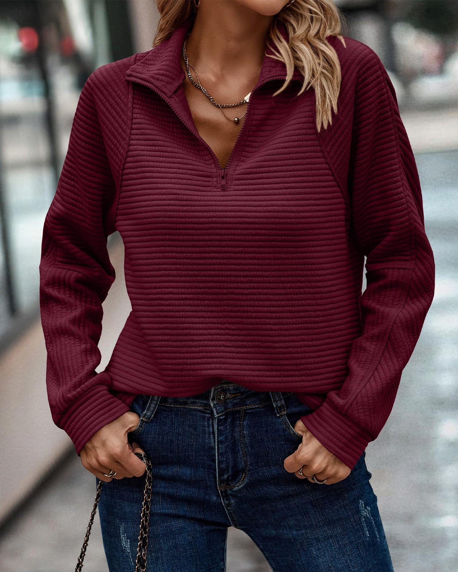 Solid Stripe Long Sleeve Top for Women - Stylish & Versatile Fashion Essential - Image 5