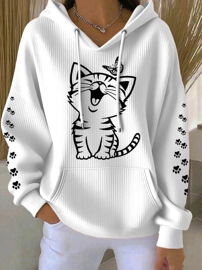 Women's 3D Printed Hoodie - Comfortable & Stylish Casual Waffle Sweatshirt - Image 3