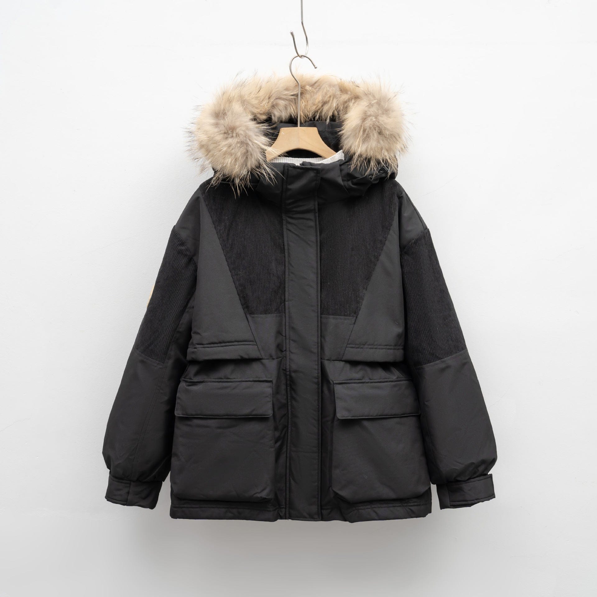 Women’s Faux Fox Fur Hooded Jacket for Stylish Workwear - Image 4