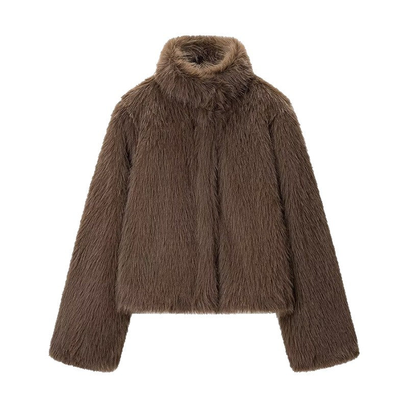 Women’s Faux Fur Short Coat – Elegant Commuter Jacket - Image 3