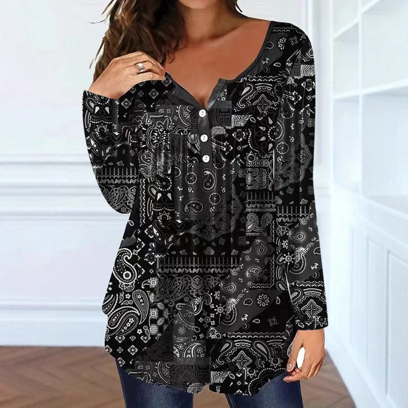 Buttoned V-neck Top for Effortless Style and Comfort - Image 5