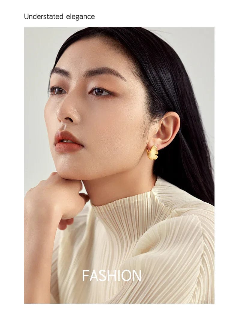 925 Sterling Ginkgo Biloba Earrings for Elegant Style - Image 3