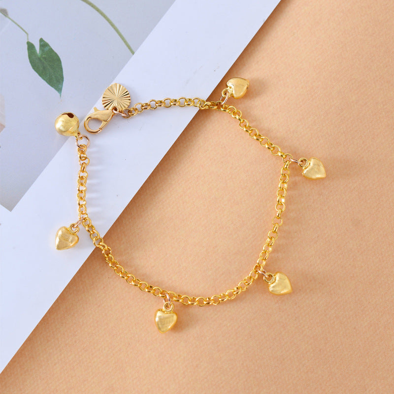 Women’s Gold Heart Bracelet | Electroplated Love Jewelry - Image 2
