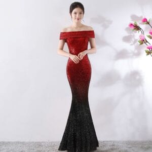 Long Slimming Party Dress for Elegant Evening Wear