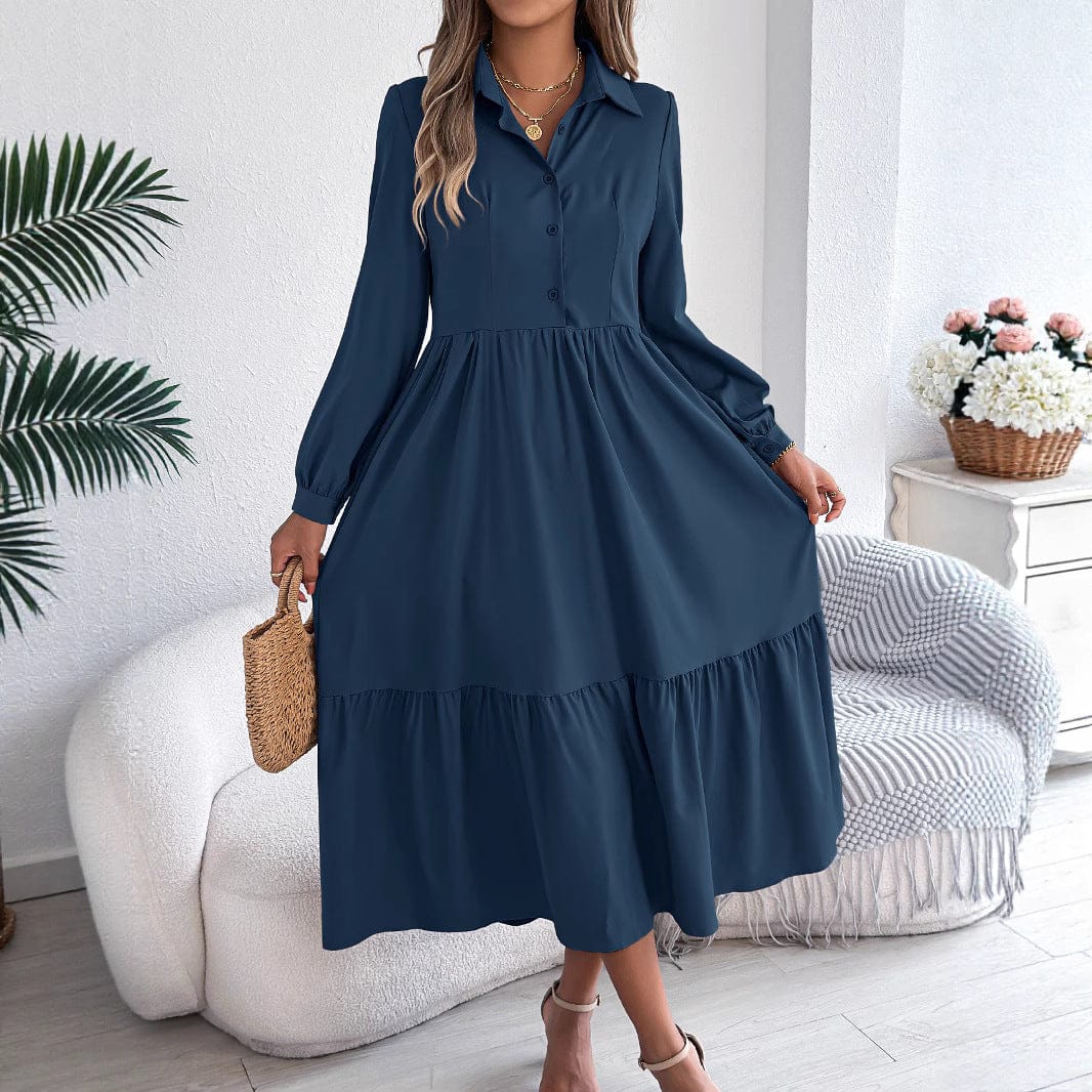 Long Sleeve Ruffled Shirt Dress for Women – Stylish and Comfortable - Image 3