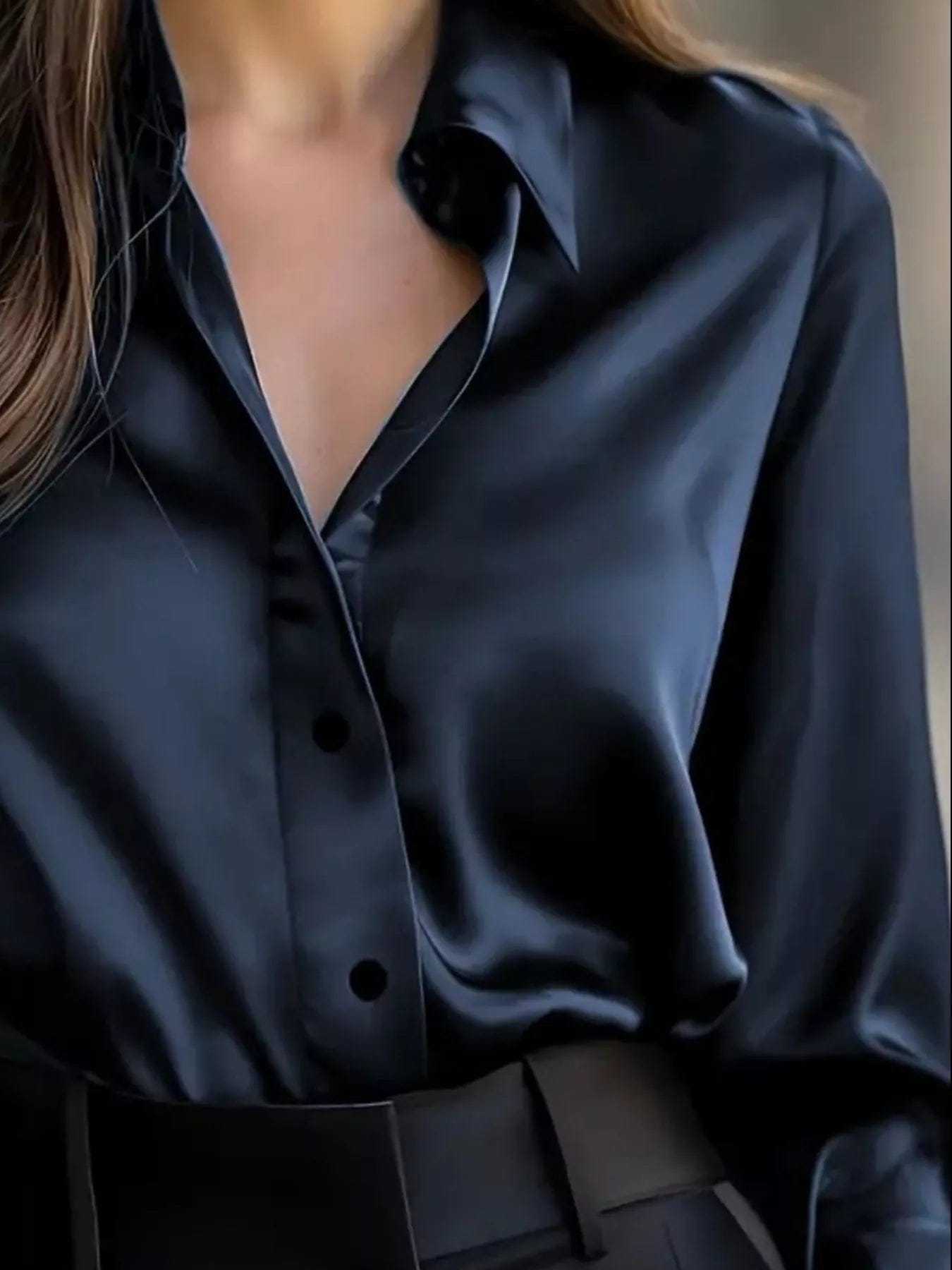 Button Down Long Sleeve Shirt with Collared Neck - Image 5