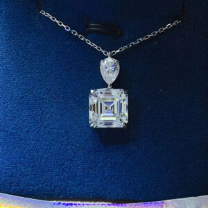 5.8 Carat Moissanite Necklace in 925 Sterling Silver Pendant Design