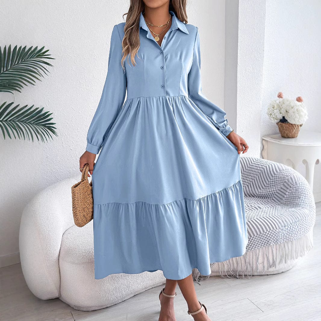 Long Sleeve Ruffled Shirt Dress for Women – Stylish and Comfortable - Image 4