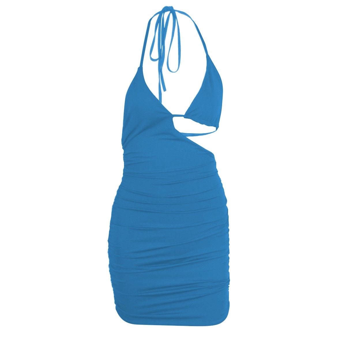 Women’s Strapless Bodycon Mini Dress | Patchwork Party Dress - Image 2