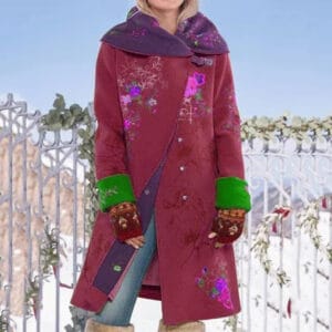 Women’s Printed Nylon Coat | Medium-Length Lightweight Jacket