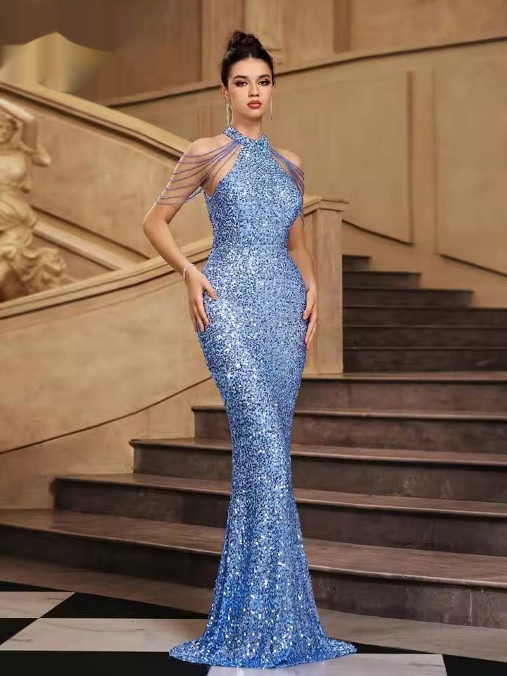Women’s Sequin Long Dress – Sleeveless Street Fashion Style - Image 4