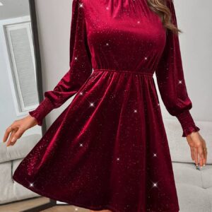 Glitter Velvet A-Line Dress for Sophisticated Celebrations