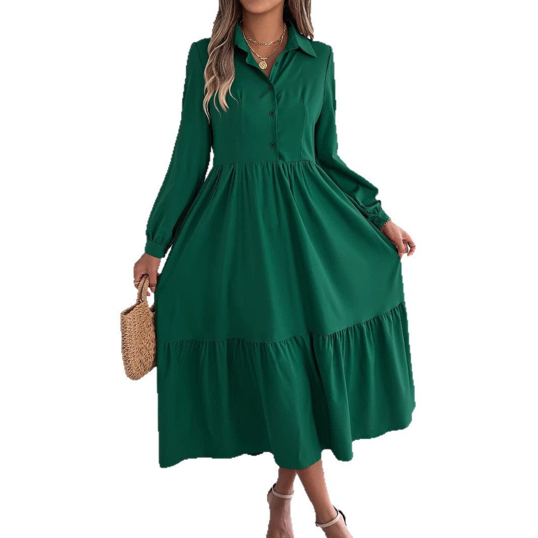 Long Sleeve Ruffled Shirt Dress for Women – Stylish and Comfortable - Image 2