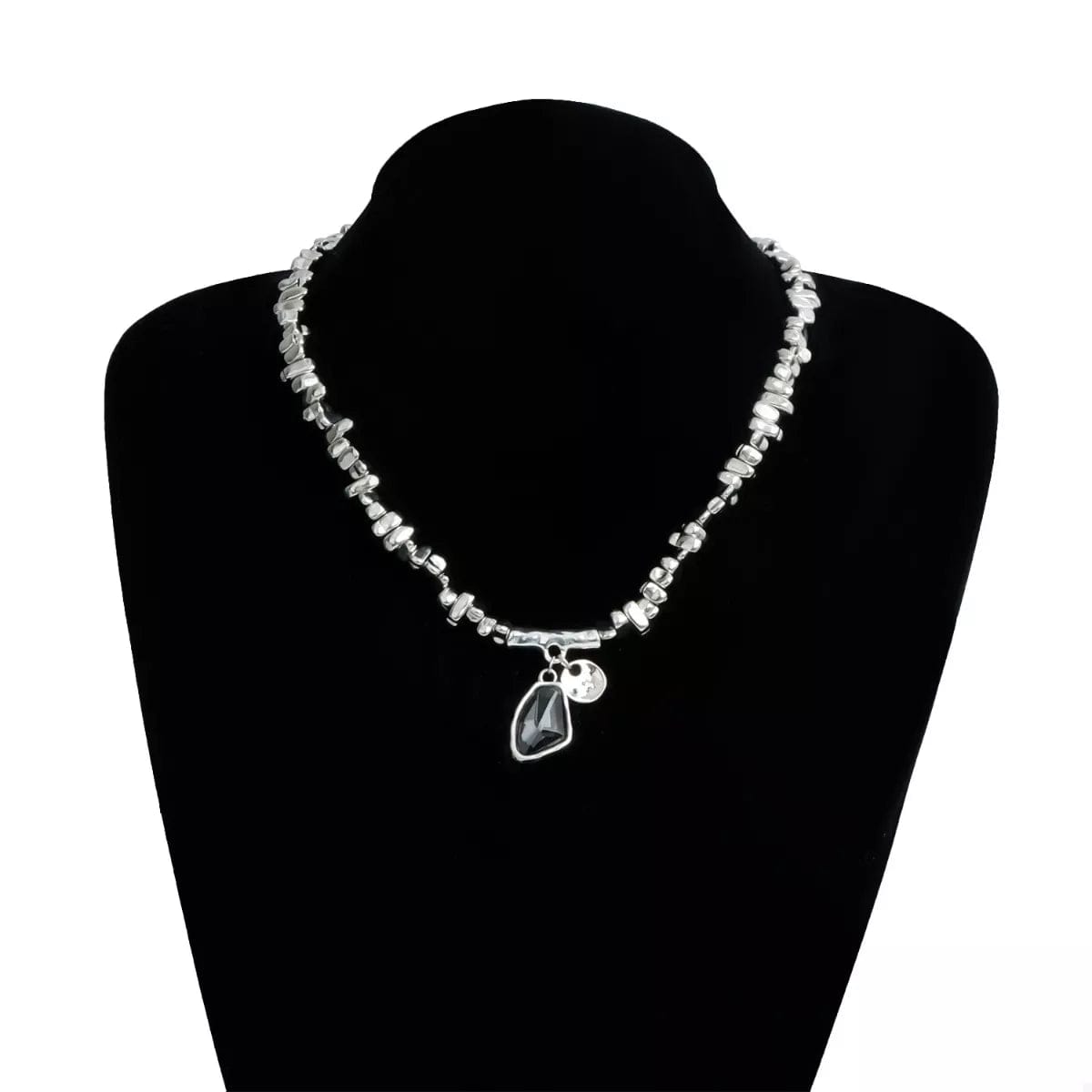Silver-Plated Glass Pendant Necklace – Elegant Adjustable Chain - Image 5