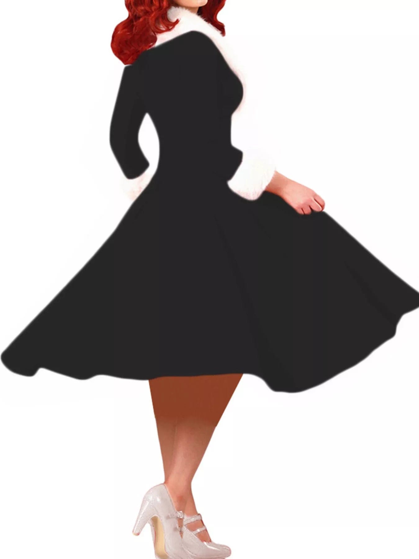 Faux Fur Trim Christmas Dress - Festive Holiday Style for Every Celebration - Image 5