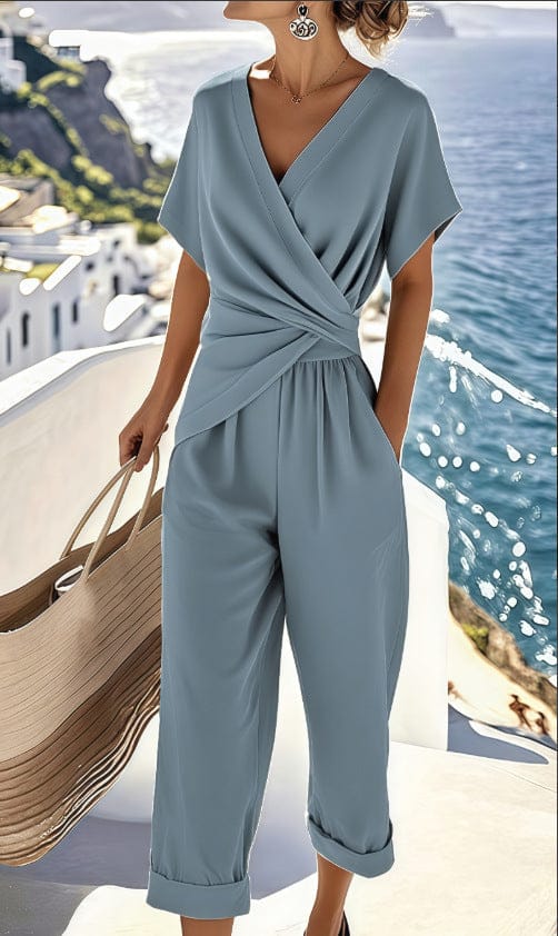 Women’s Commuter Two Piece Set – Polyester Top & Cropped Pants Outfit - Image 5