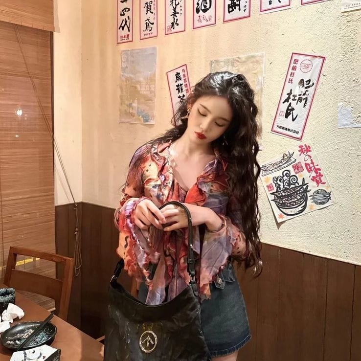 Women’s Vintage Floral Print Blouse | Elegant Long Sleeve Shirt - Image 2